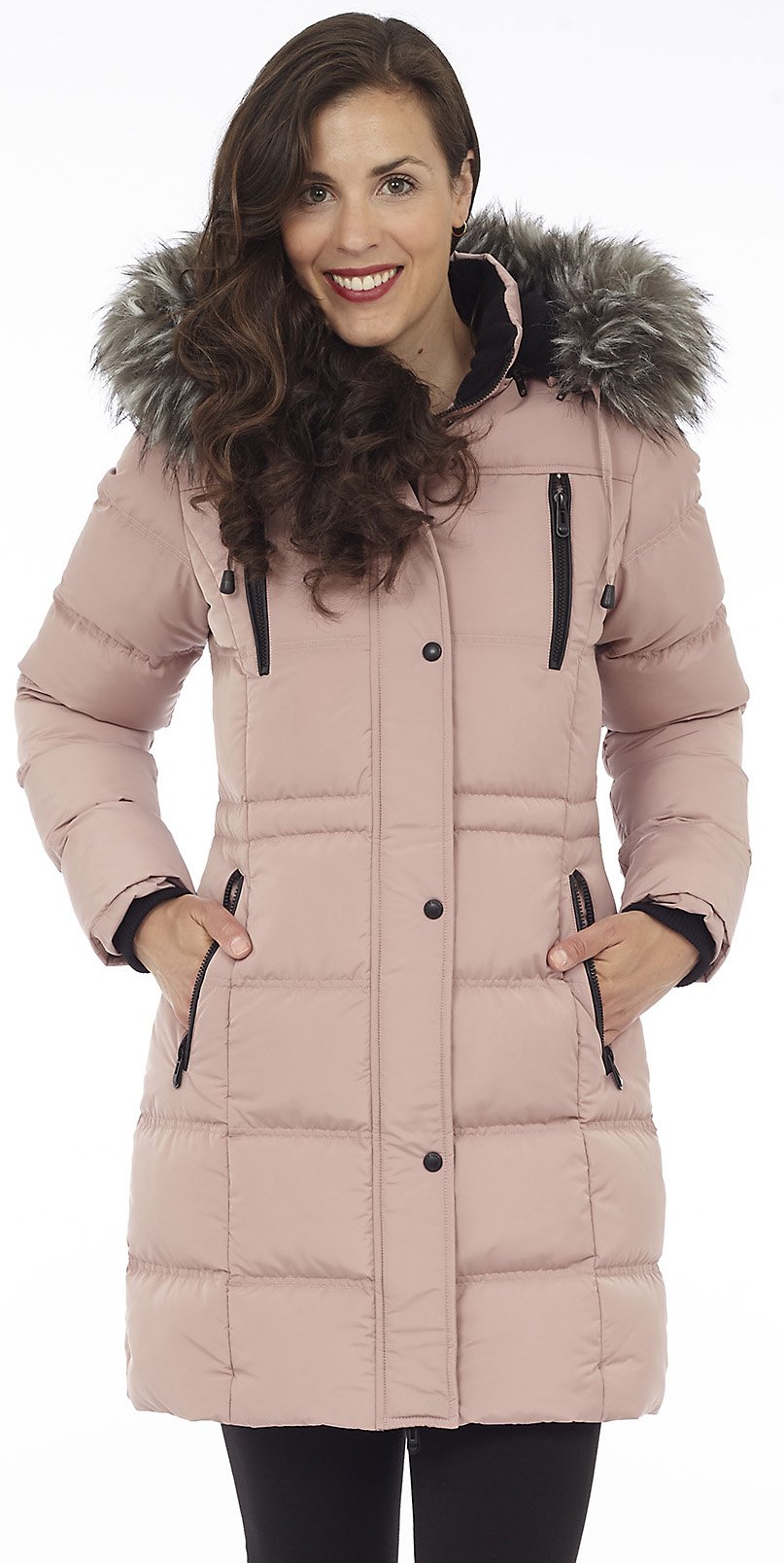 Puffer Coat with Removable Faux Fur and Detachable Hood - DKR & Company