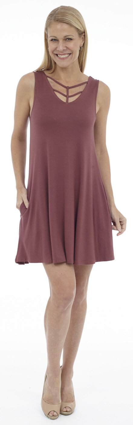 Sleeveless Dress with Braid Details