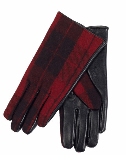 Ladies Plaid Gloves with Faux Fur Lining
