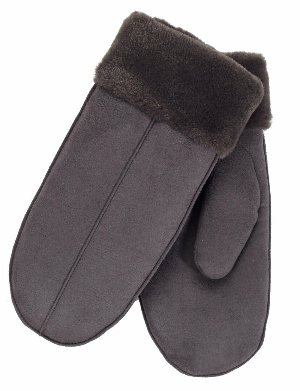Ladies Mittens with Faux Fur Trim and Lining