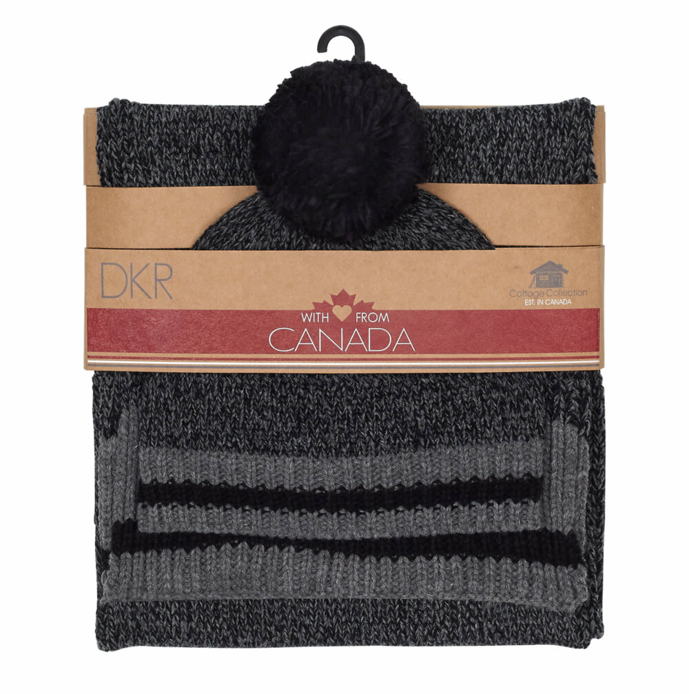 Ladies Salt and Pepper Hat and Scarf Combo Pack - Image 2