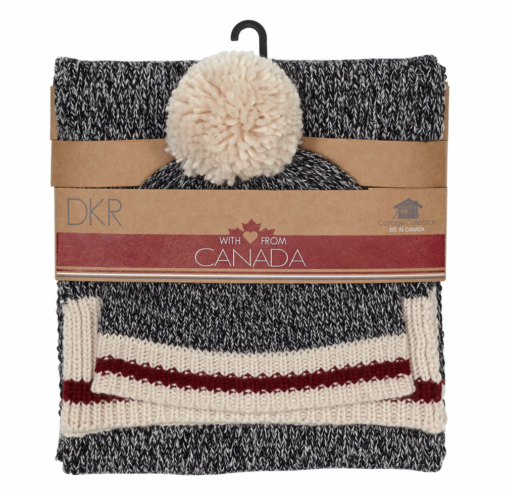 Ladies Salt and Pepper Hat and Scarf Combo Pack
