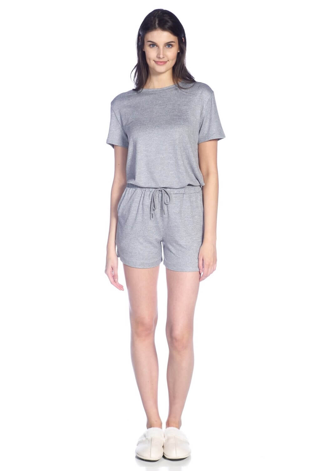 Short Sleeve Crew Neck T-Shirt with Short Set