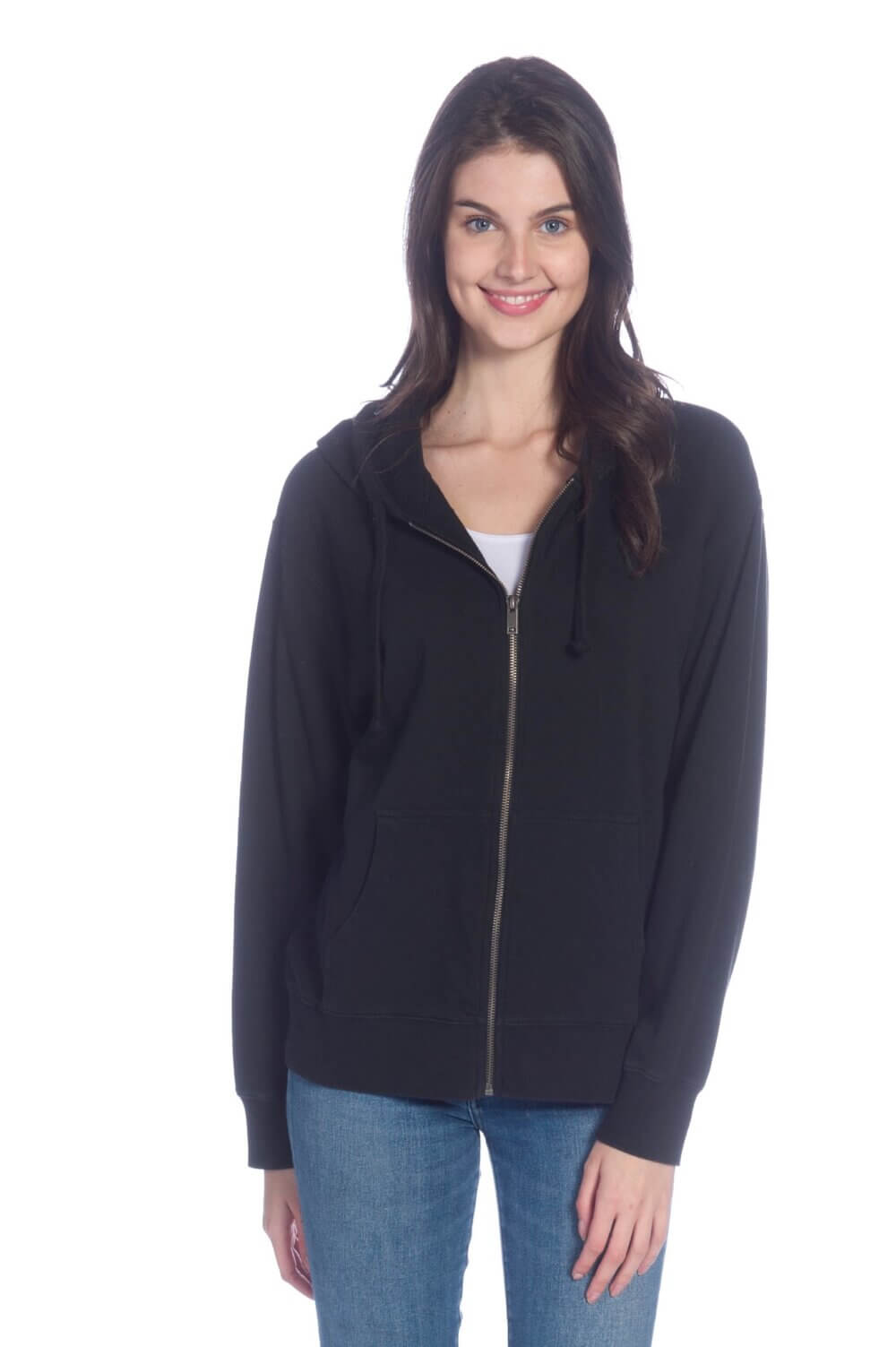 Long Sleeve Full Zip Hooded Jacket with Pockets - Image 2