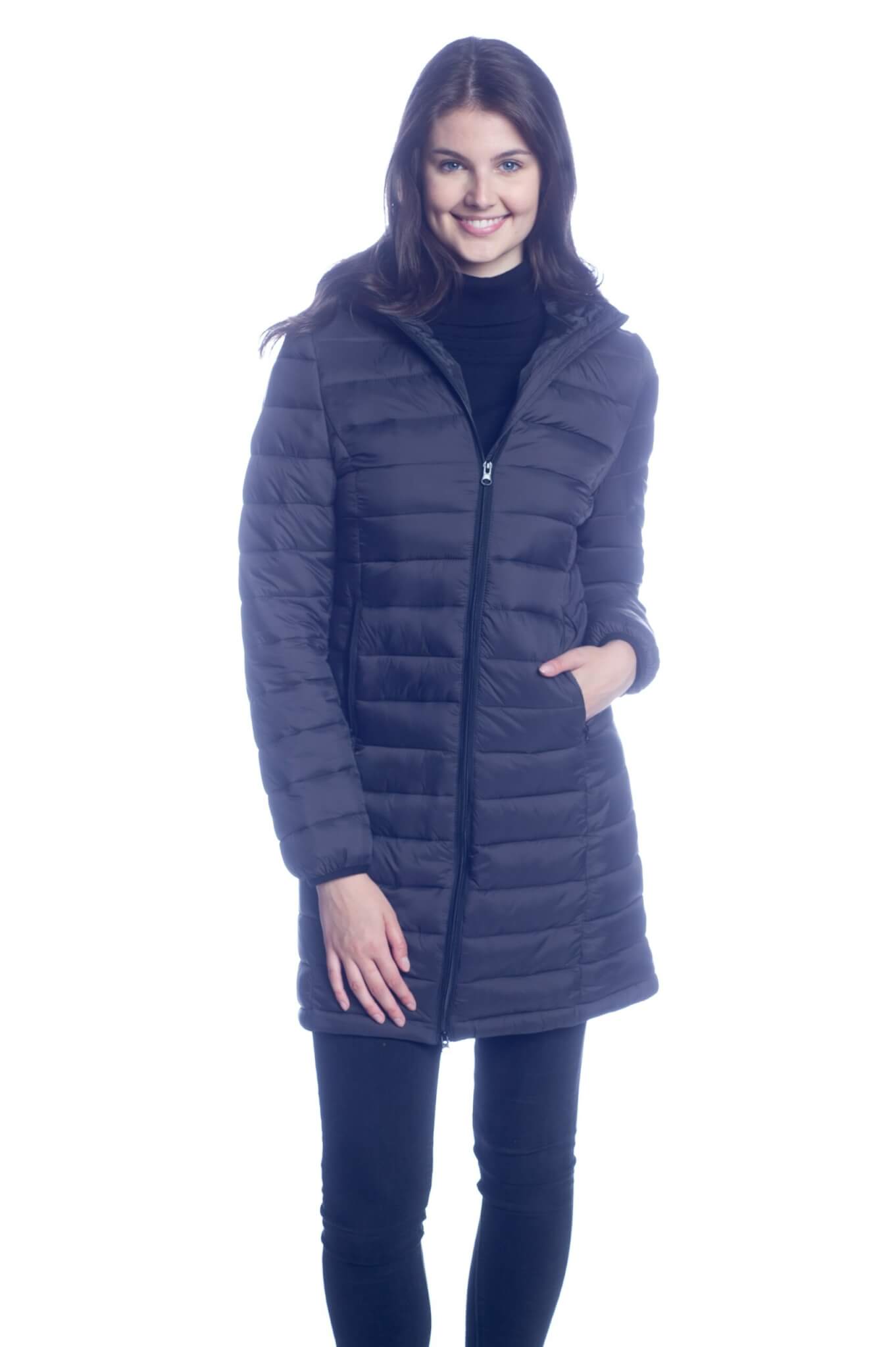 Padded Coat with Hood and Zipper Pockets - DKR & Company Apparel ...