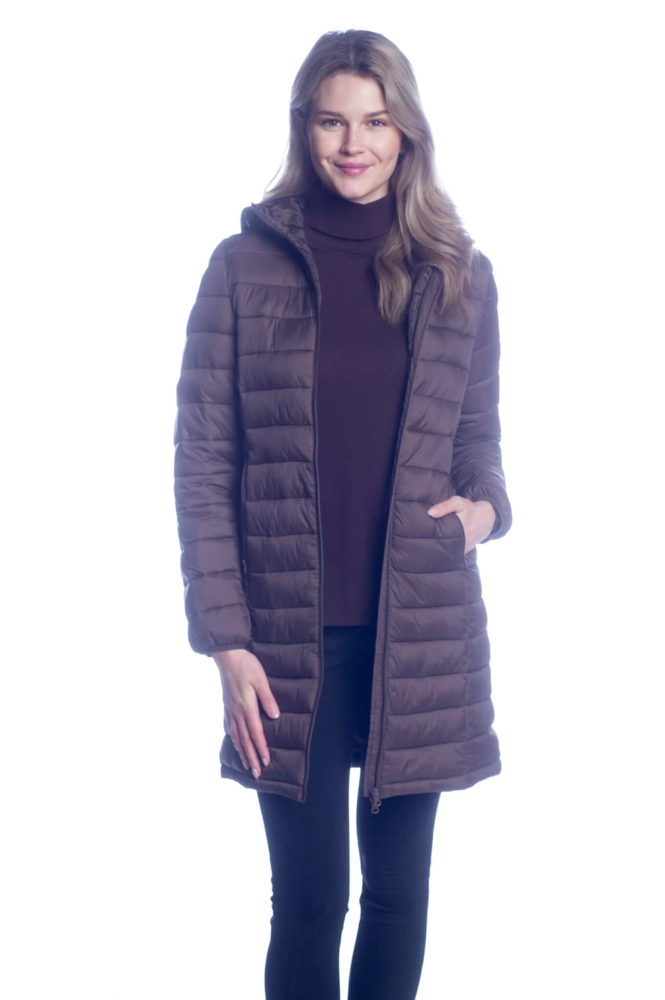 Padded Coat with Hood and Zipper Pockets - DKR & Company Apparel ...