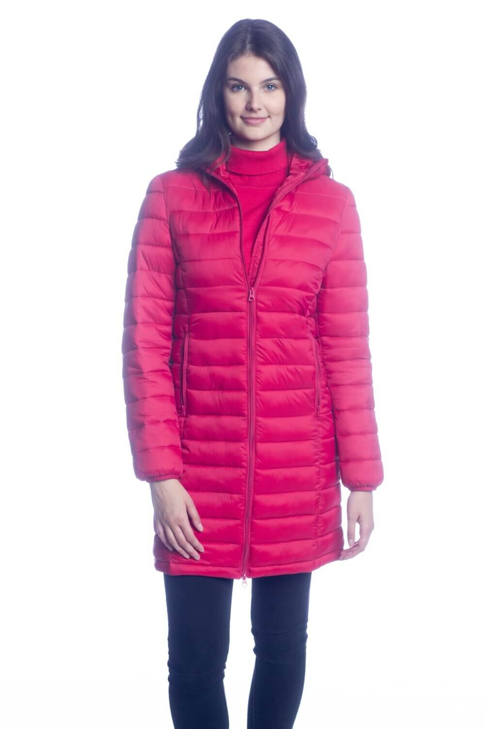 Padded Coat with Hood and Zipper Pockets - Image 5
