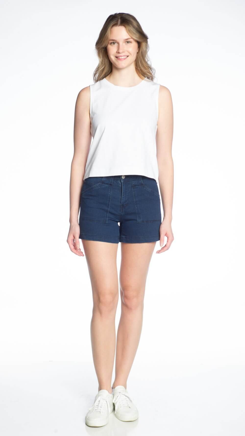 Stretch Denim Short with Tummy Tuck Control and Angled Pockets - Image 3
