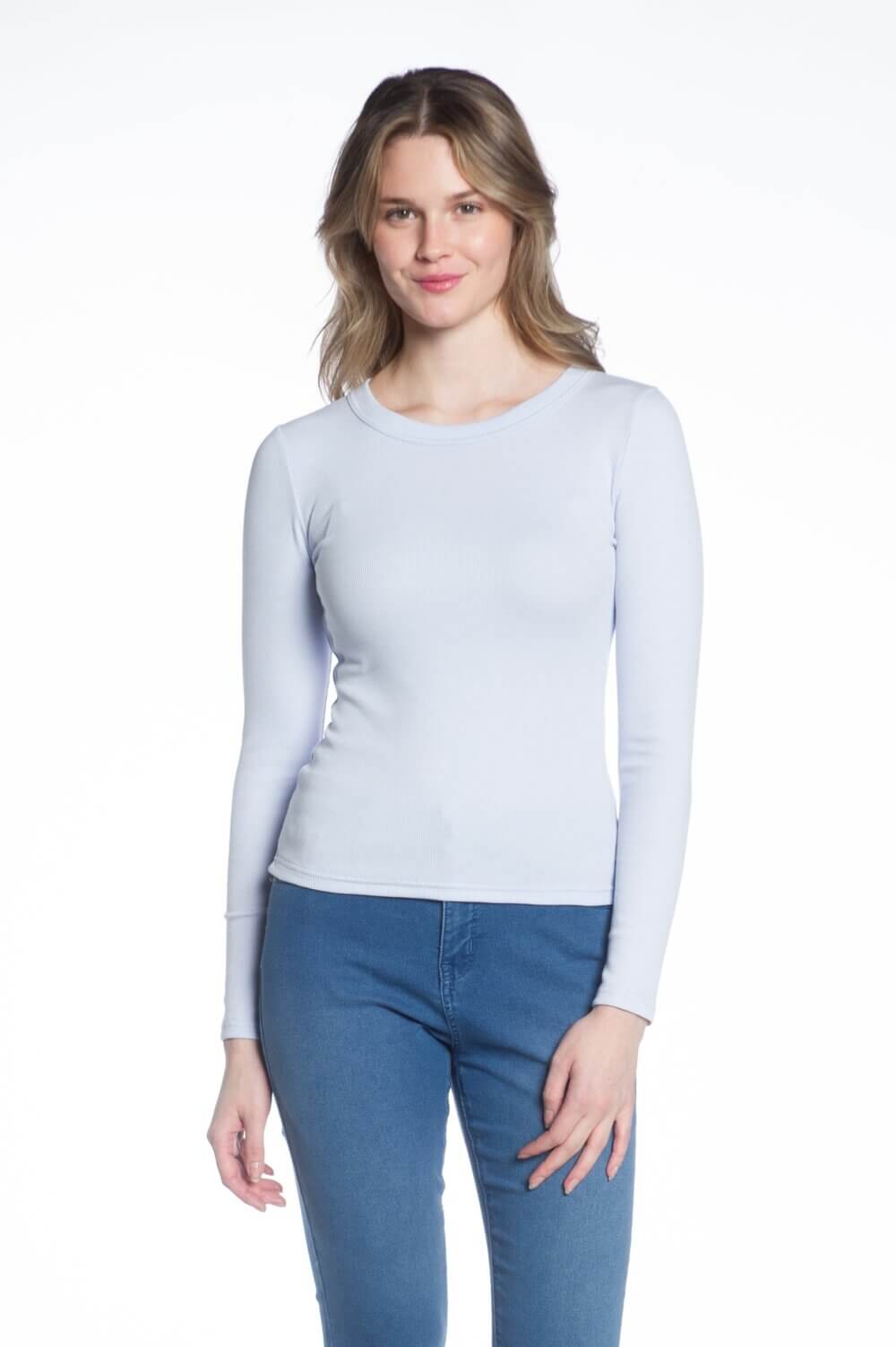 Long Sleeve Crew Neck Rib Top - Image 7