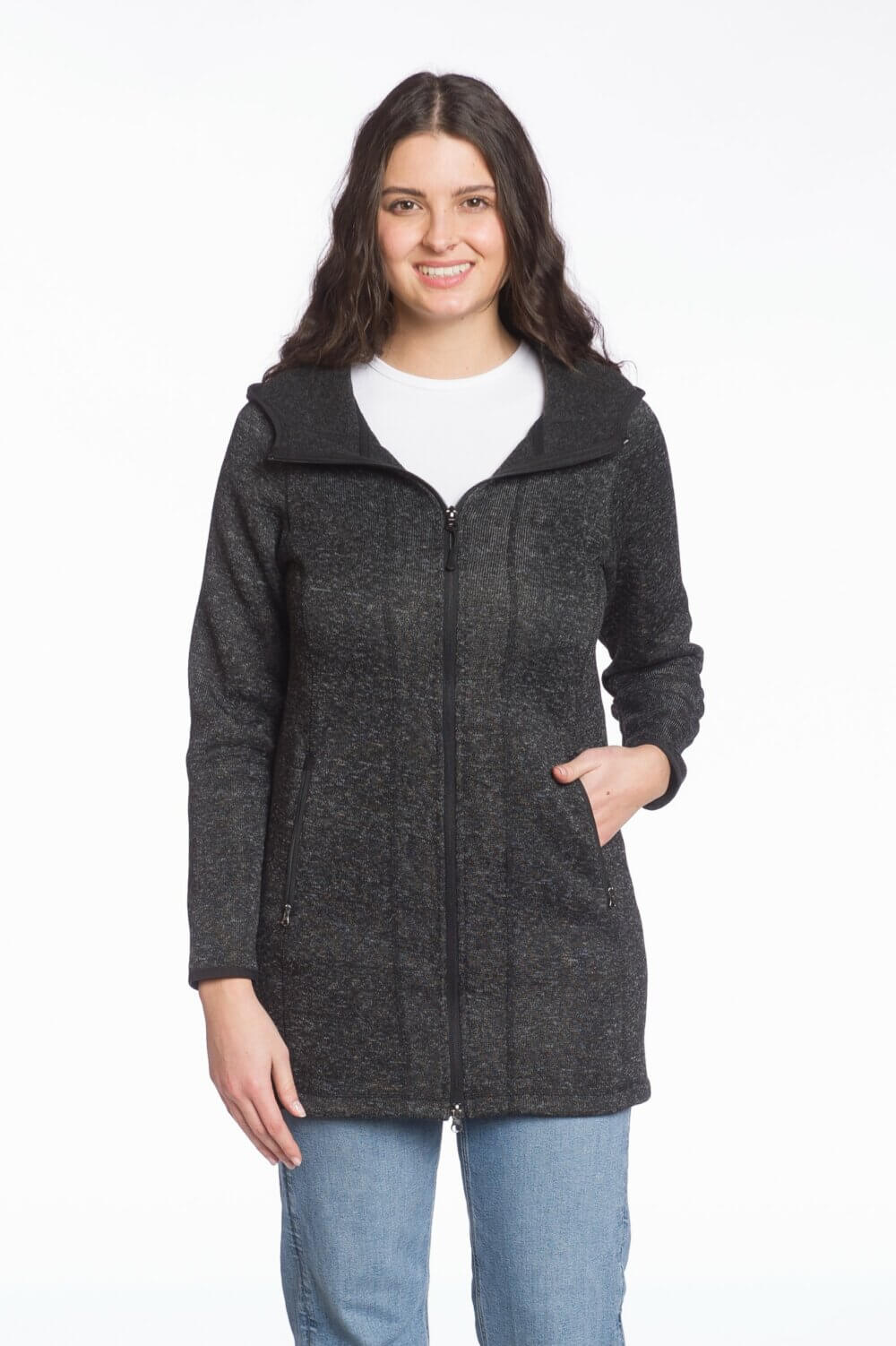 Ladies Hooded Anorak Full Zip Jacket with Pockets - Image 2