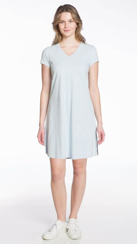 Short Sleeve V-Neck Dress