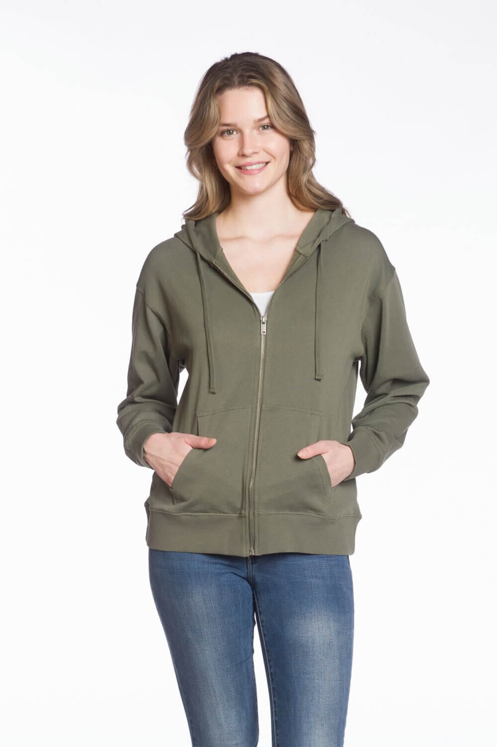 Long Sleeve Full Zip Hooded Jacket with Pockets - Image 5