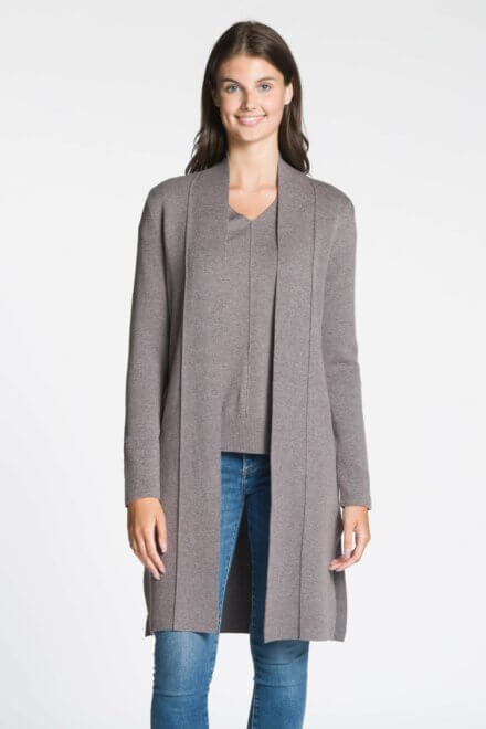 Long Body Open Cardigan with Pockets