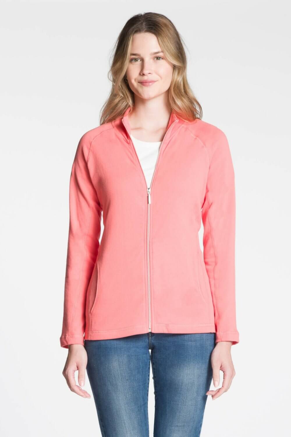 Long Sleeve Full Zip Jacket with Stand Collar and Pockets - Image 3
