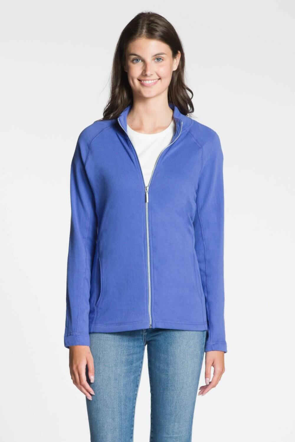 Long Sleeve Full Zip Jacket with Stand Collar and Pockets - Image 4