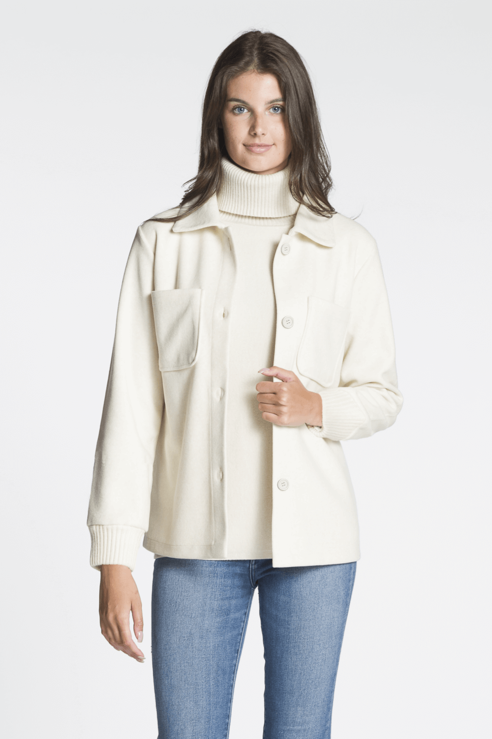 Button Front Jacket with Chest Pockets