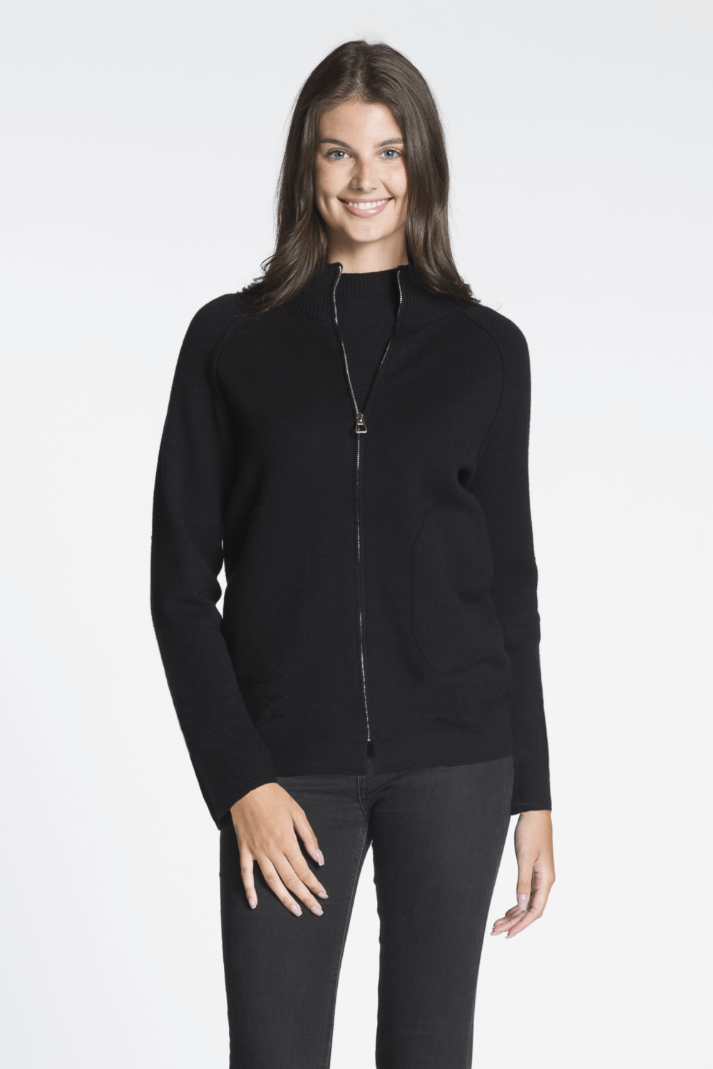 Full Zip Sweater Jacket with Pockets - Image 2
