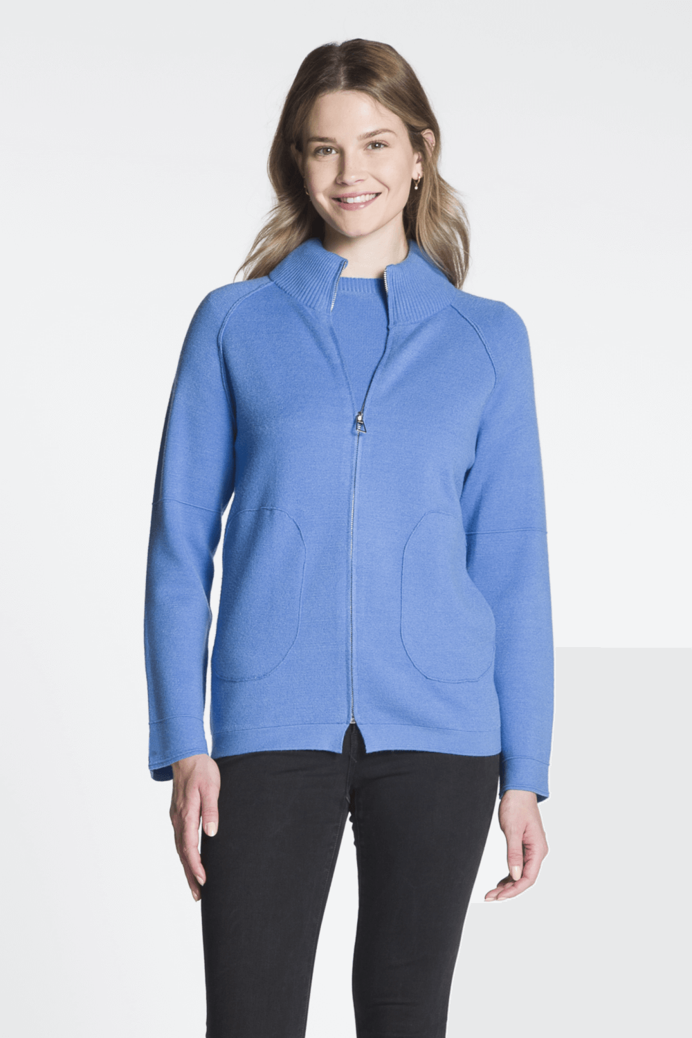 Full Zip Sweater Jacket with Pockets