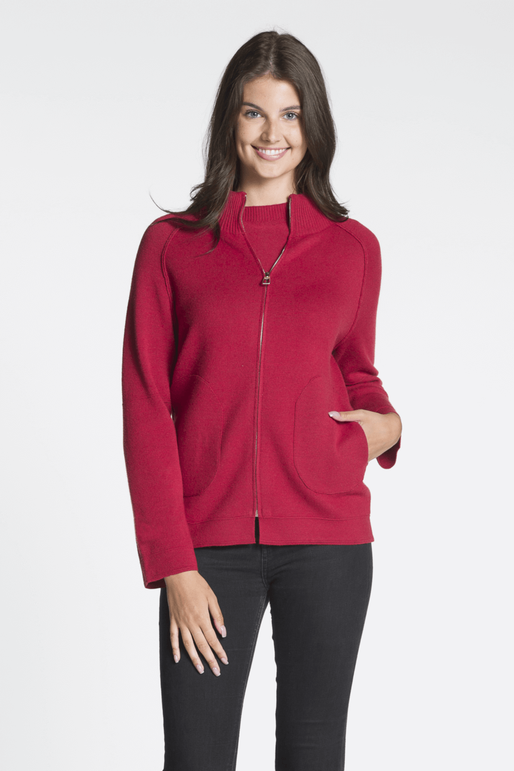 Full Zip Sweater Jacket with Pockets - Image 4