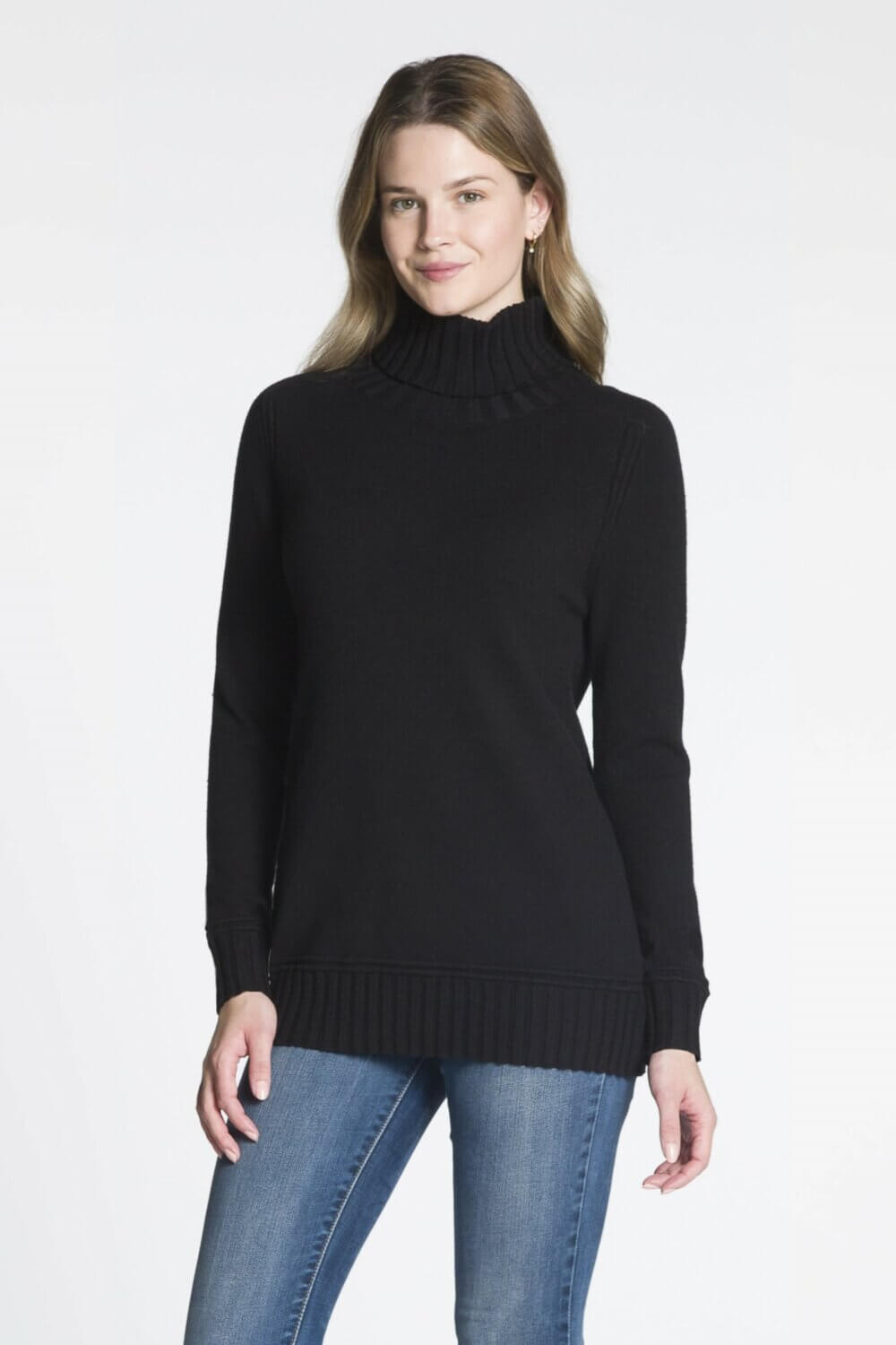 Long Sleeve Rib Turtle Neck Sweater - Image 2