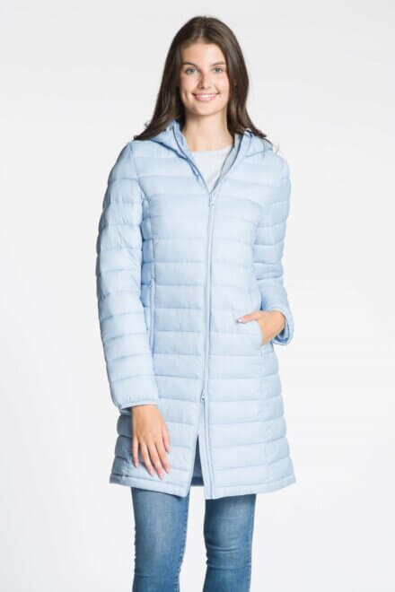 Padded Coat with Hood and Zipper Pockets