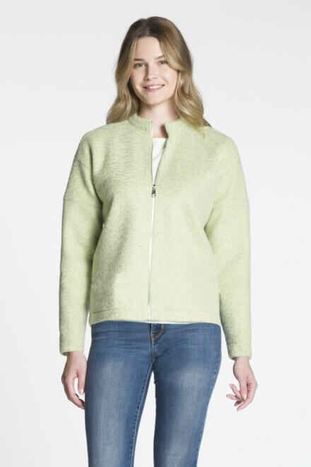 Long Sleeve Full Zip Stand Collar Jacket with Side Seam Pockets