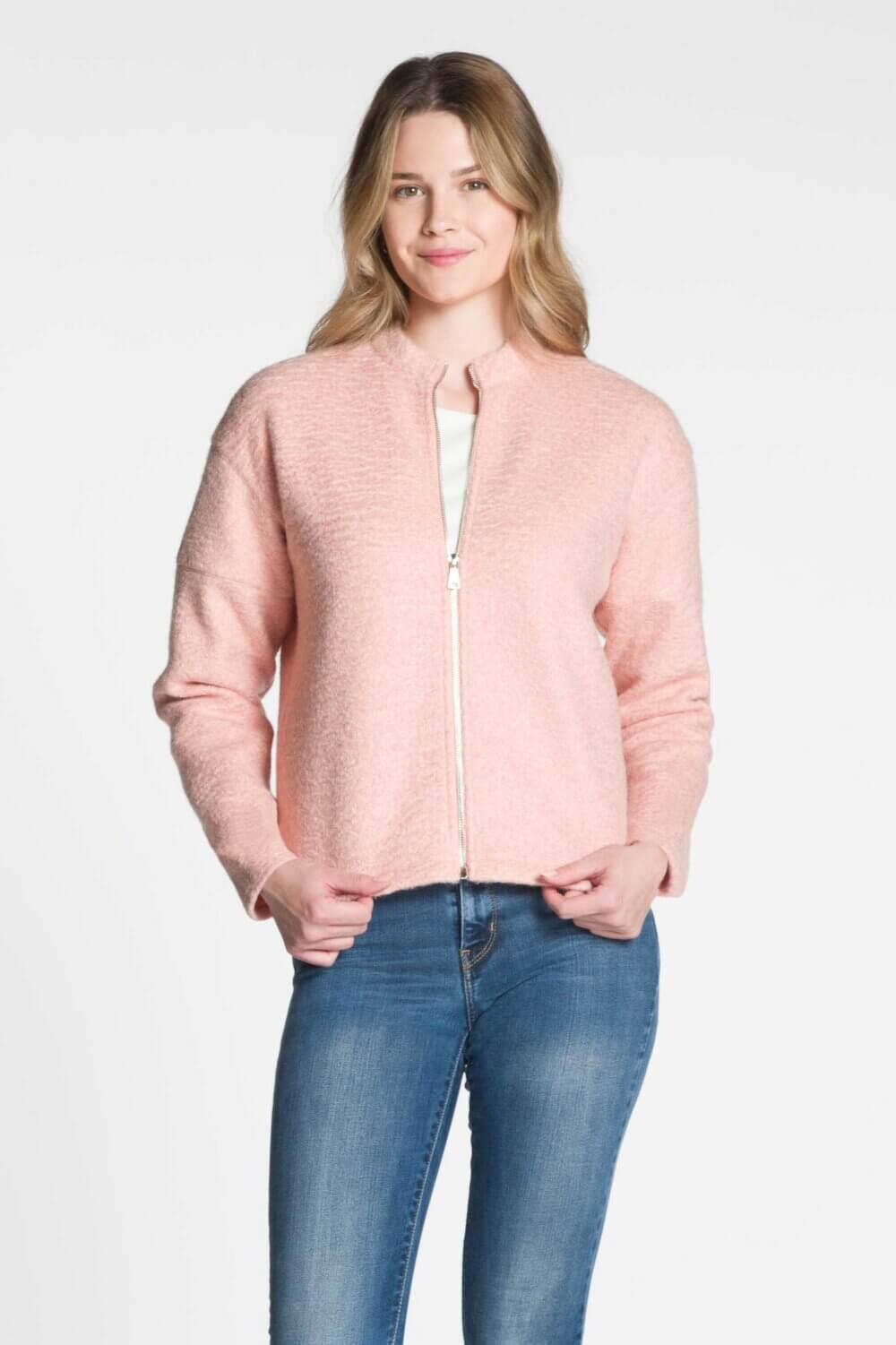 Long Sleeve Full Zip Stand Collar Jacket with Side Seam Pockets - Image 7