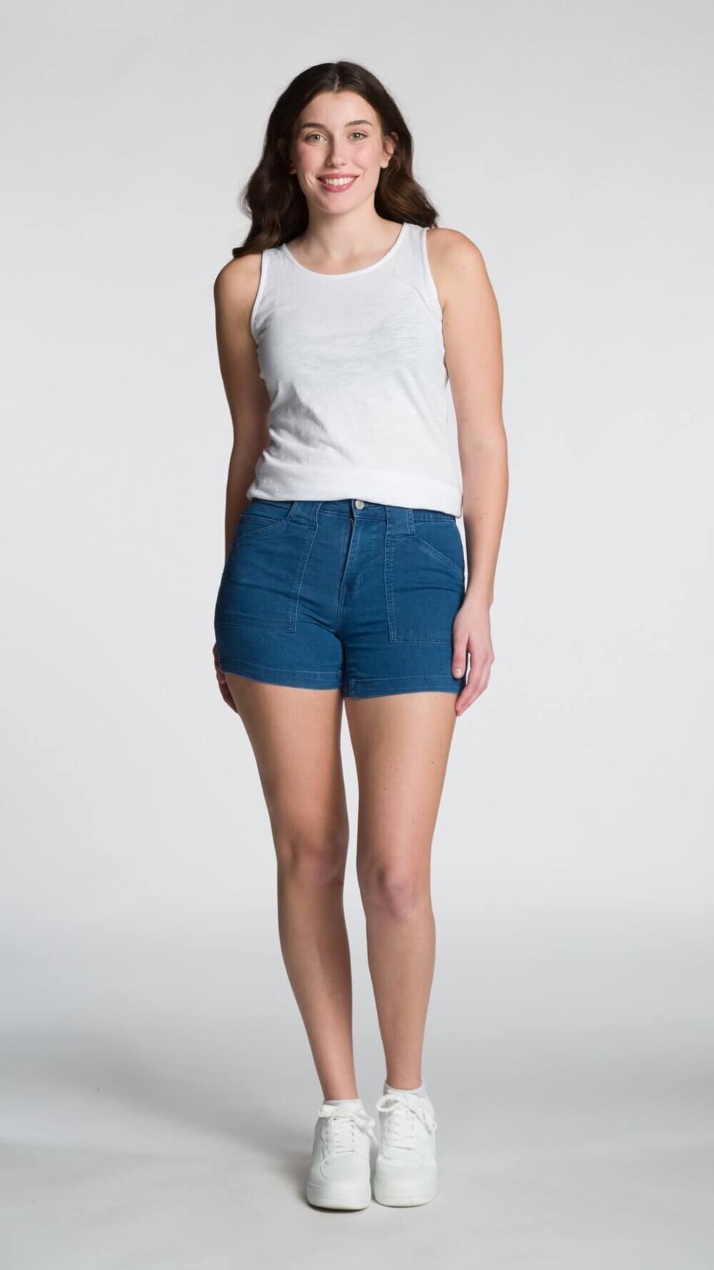 Stretch Denim Short with Tummy Tuck Control and Angled Pockets - Image 2
