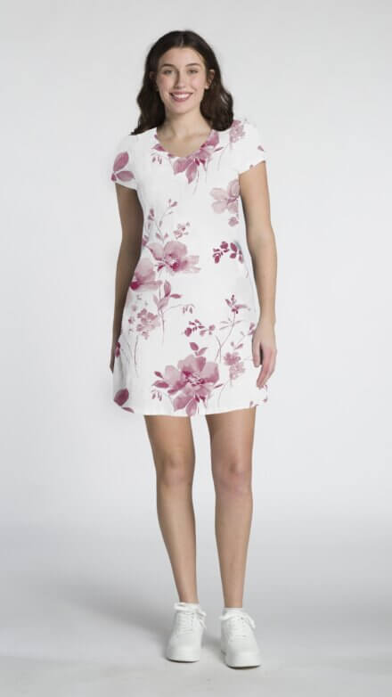 Short Sleeve V-Neck Dress