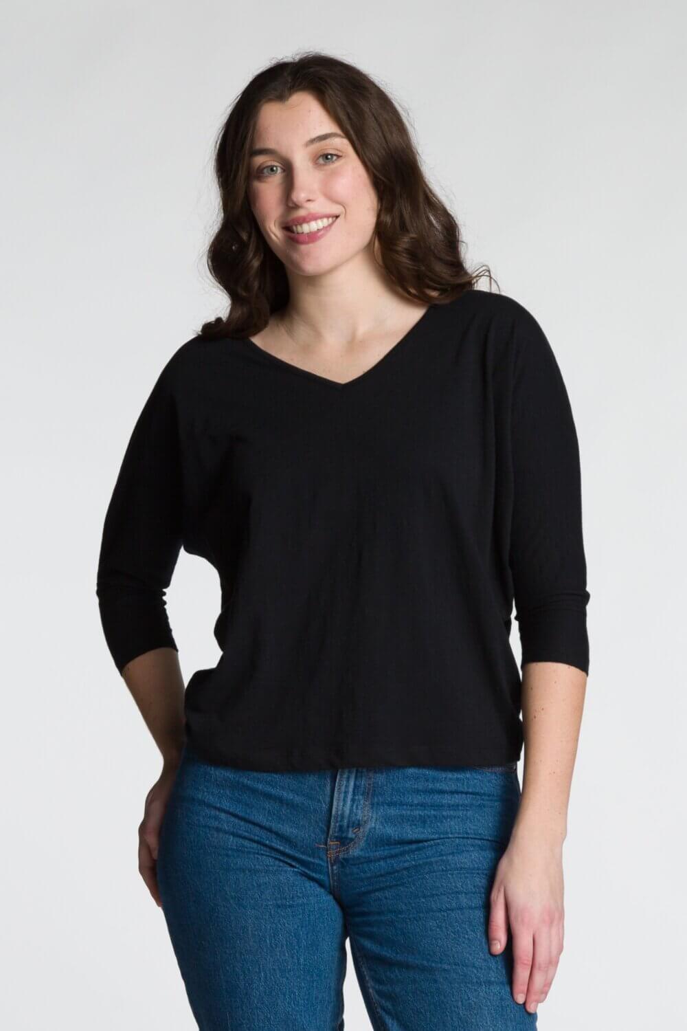 Dolman Sleeve V-Neck Top - Image 2