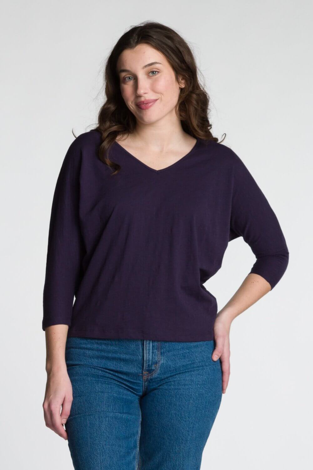 Dolman Sleeve V-Neck Top - Image 4