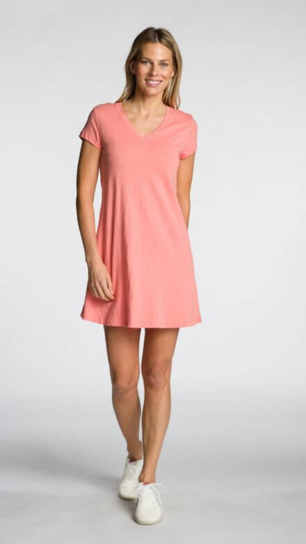 Short Sleeve V-Neck Dress