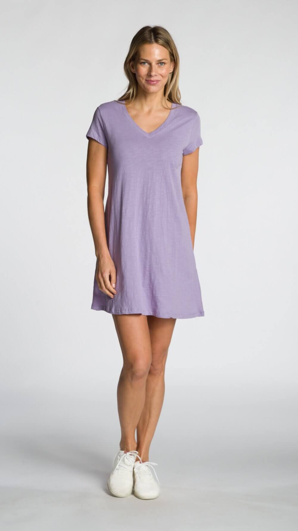 Short Sleeve V-Neck Dress - Image 4