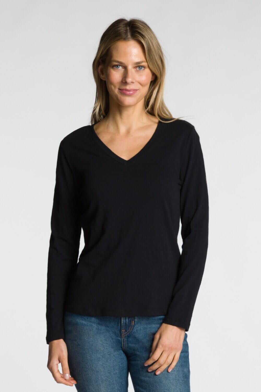 Long Sleeve V-Neck T-Shirt - Image 2