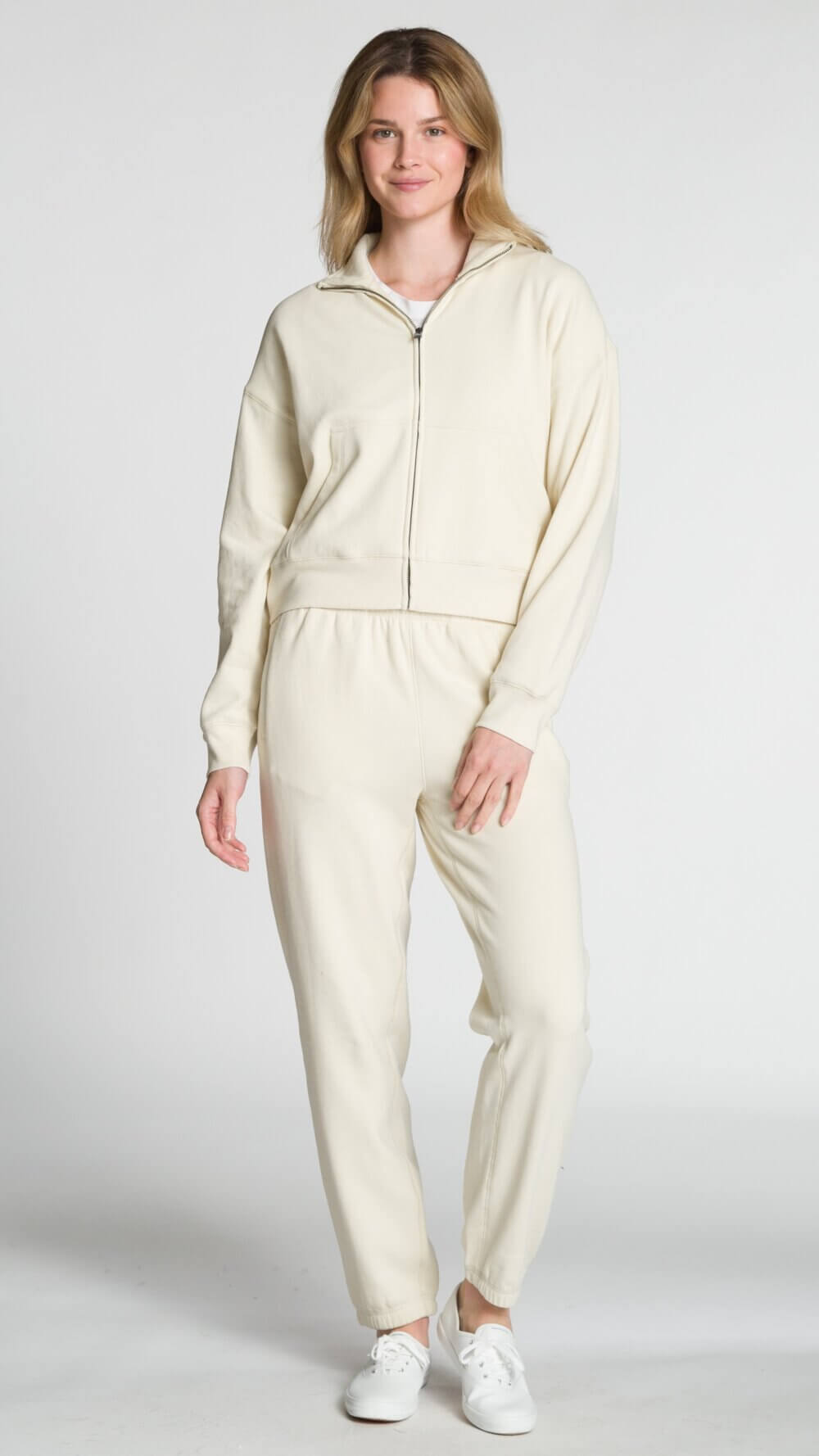 Long Sleeve Full Zip Stand Collar Jacket with Pockets - Image 3
