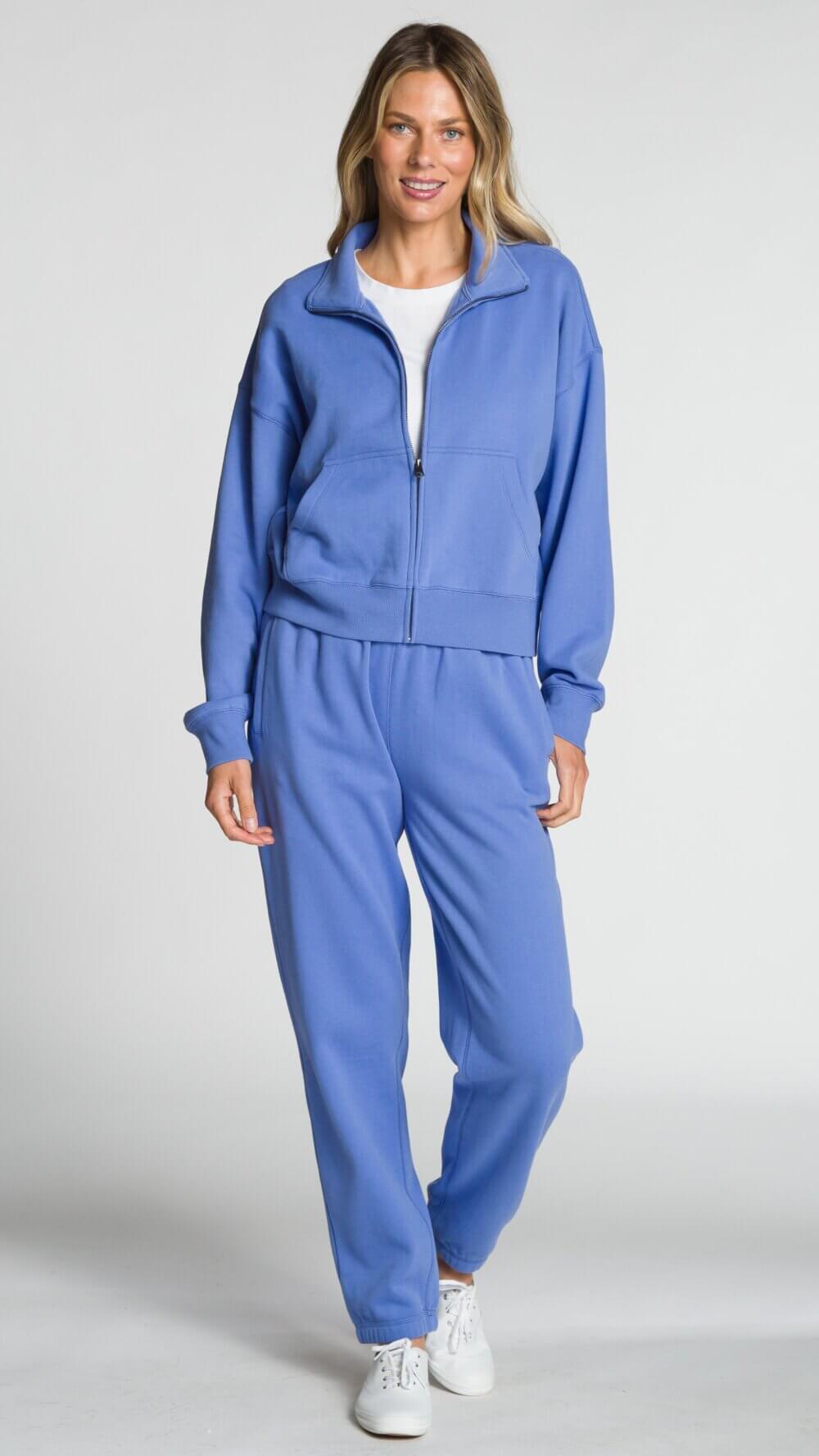 Long Sleeve Full Zip Stand Collar Jacket with Pockets - Image 5