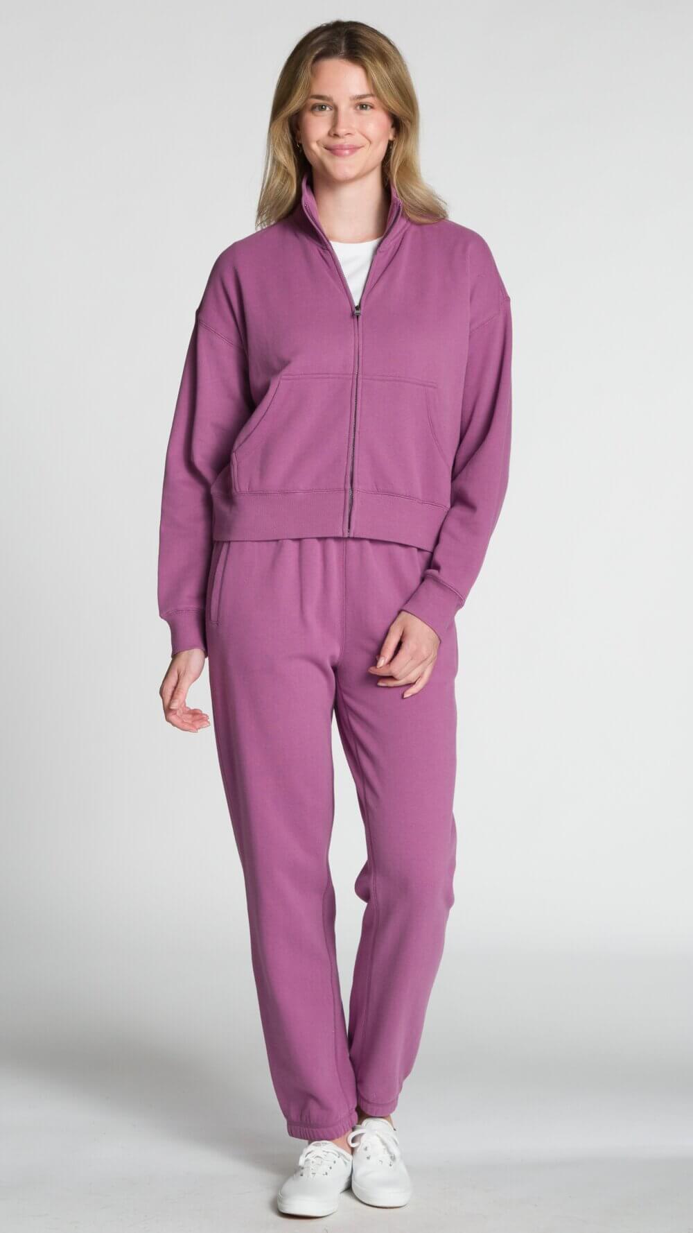 Long Sleeve Full Zip Stand Collar Jacket with Pockets - Image 6