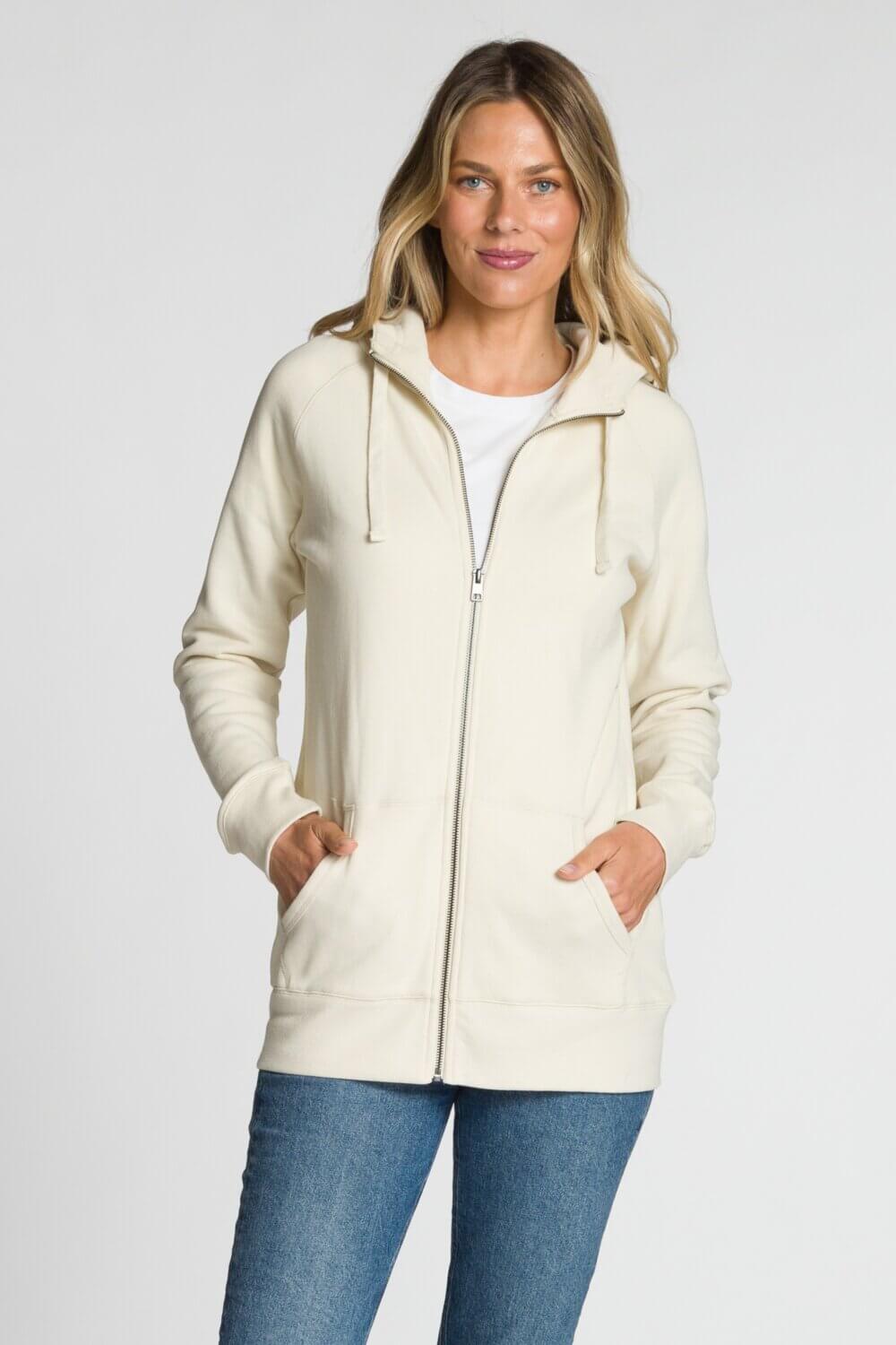 Long Sleeve Hooded Full Zip Jacket with Pockets